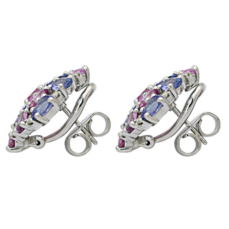 Earrings - Tanzanite, Pink Sapphire and Diamond | Singhvi Jewels