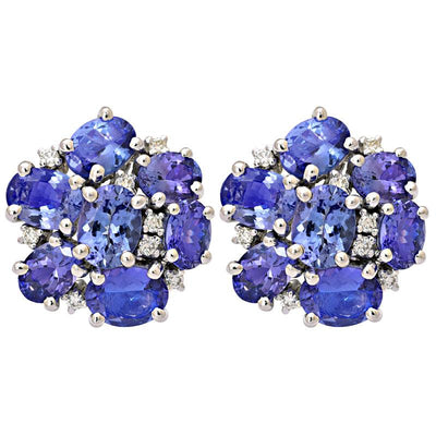 Earrings-Tanzanite and Diamond  (223FS)