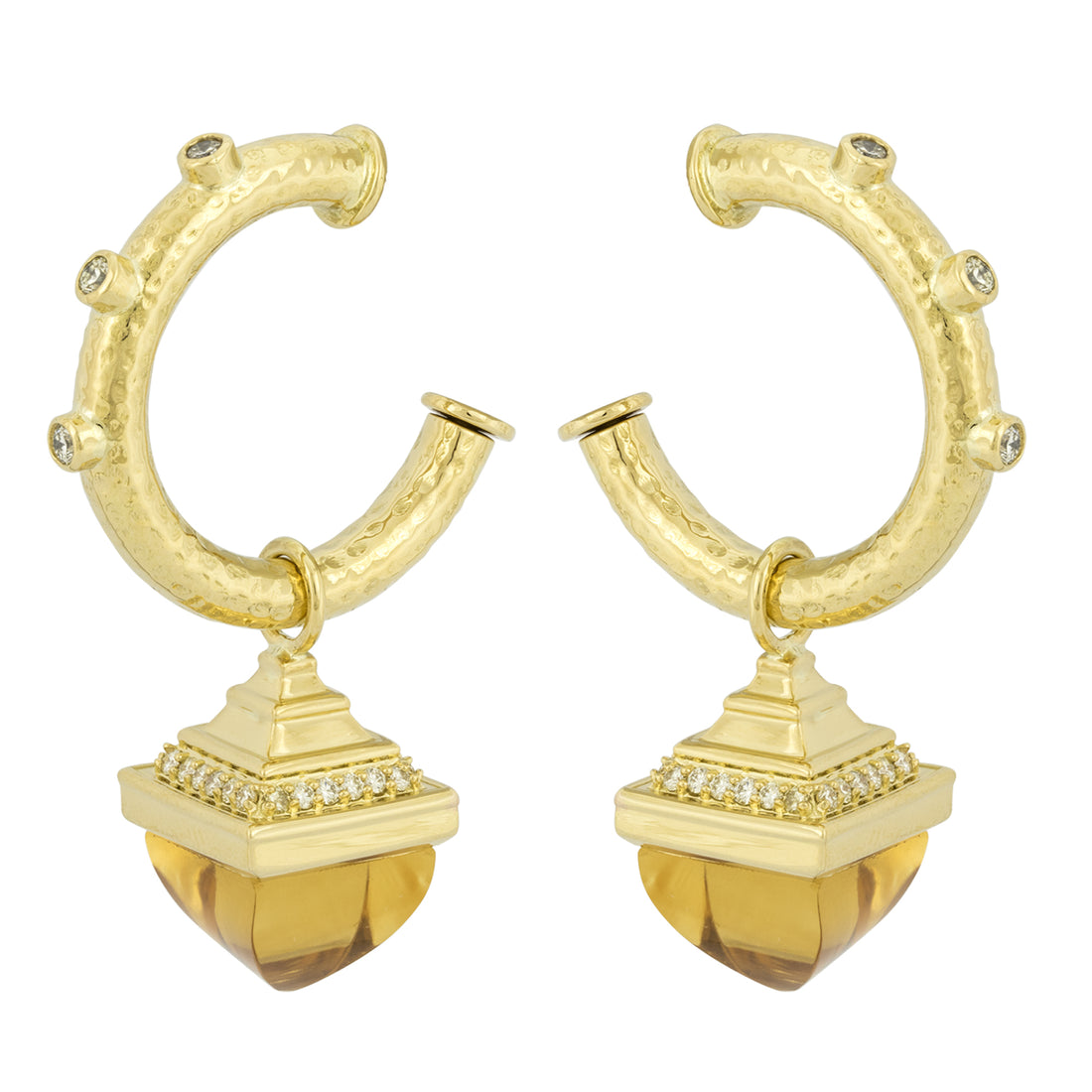 Earrings - Diamond and Citrine | Singhvi Jewels