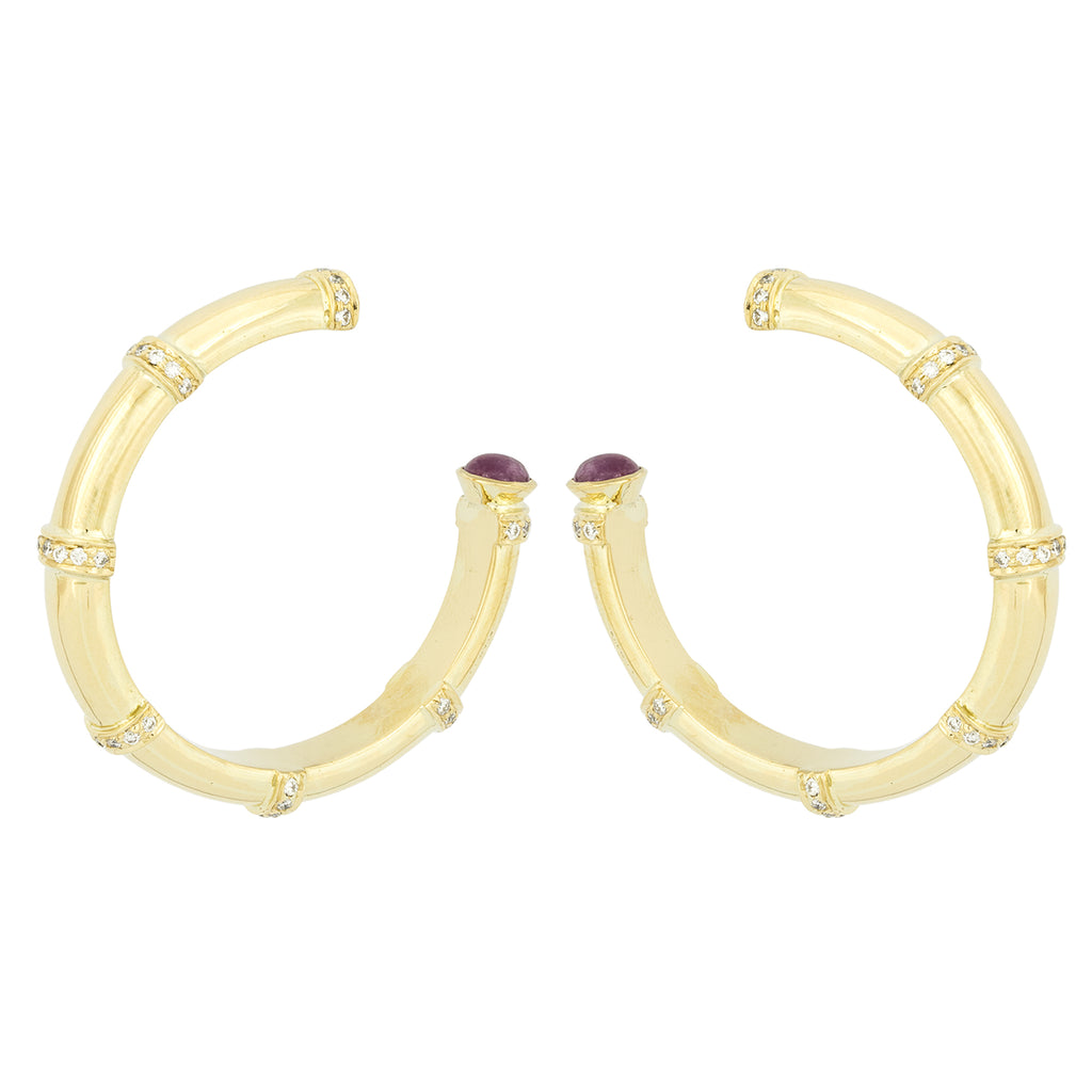 Earrings - Diamond And Ruby