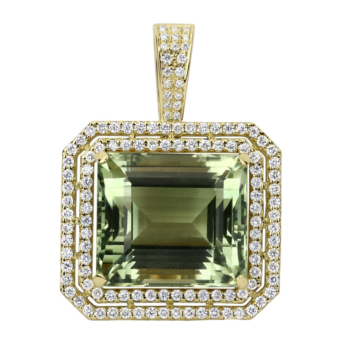 Pendant - Green Quartz and Diamond | Singhvi Jewels