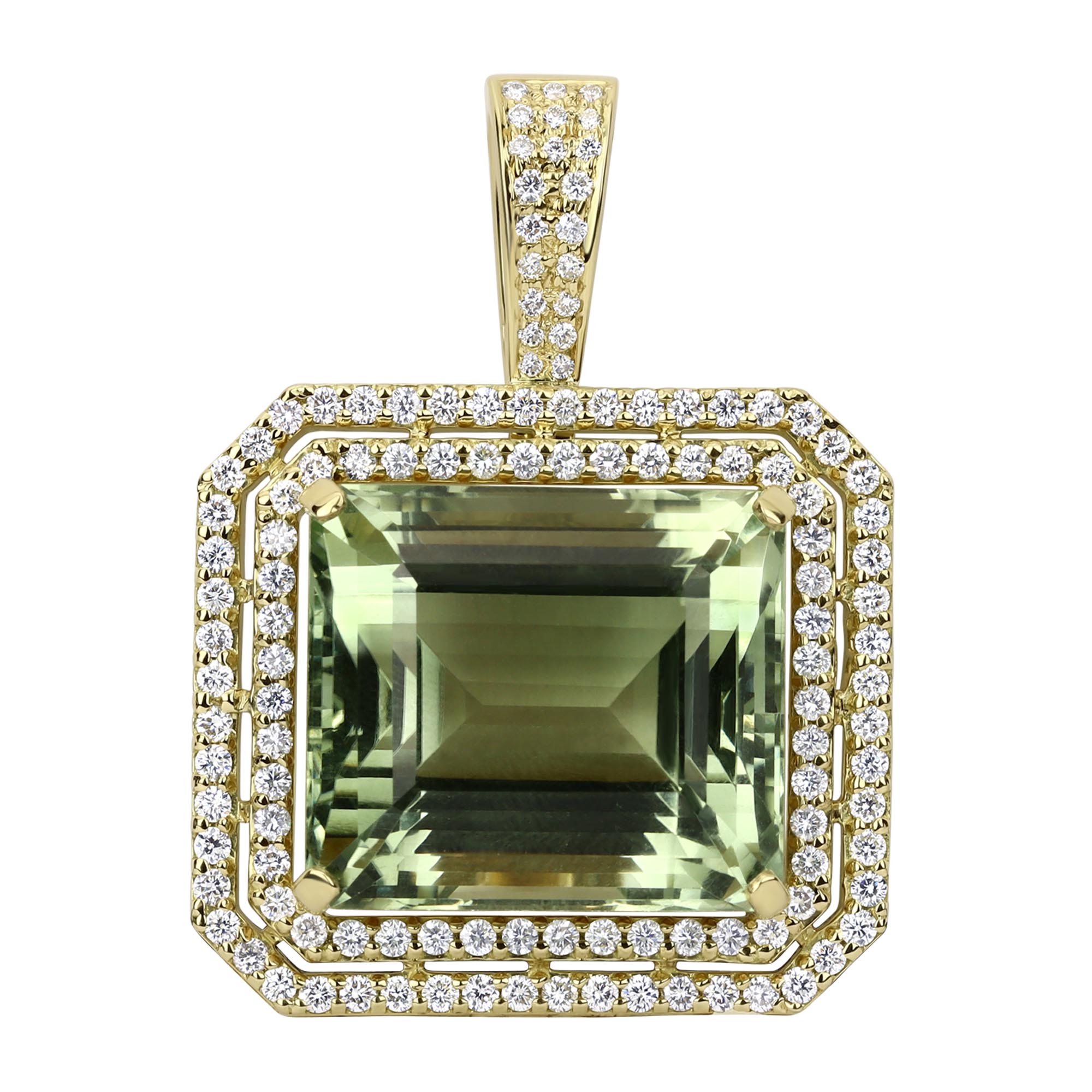 Pendant - Green Quartz and Diamond | Singhvi Jewels