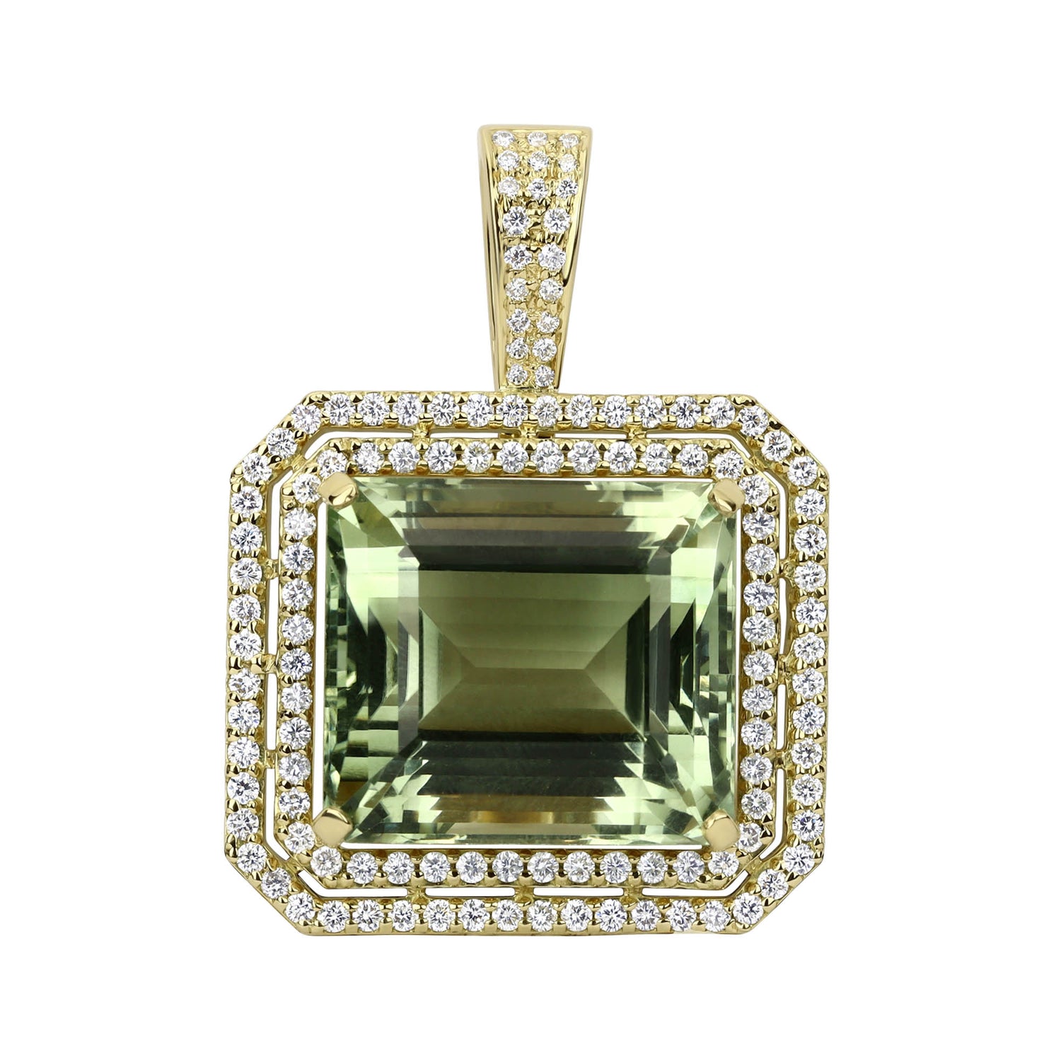 Pendant - Green Quartz And Diamond (2284E) | Singhvi Jewels