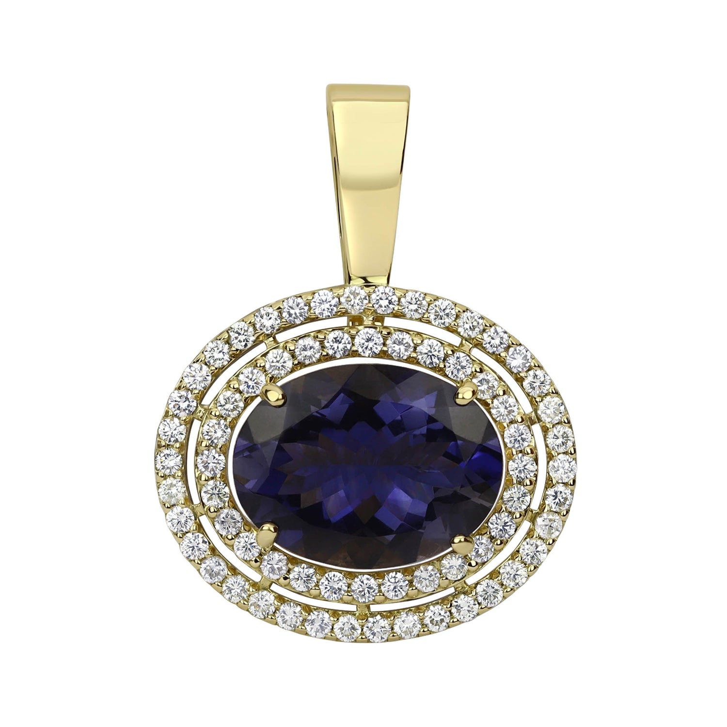 Pendant - Iolite And Diamond (2284F) | Singhvi Jewels