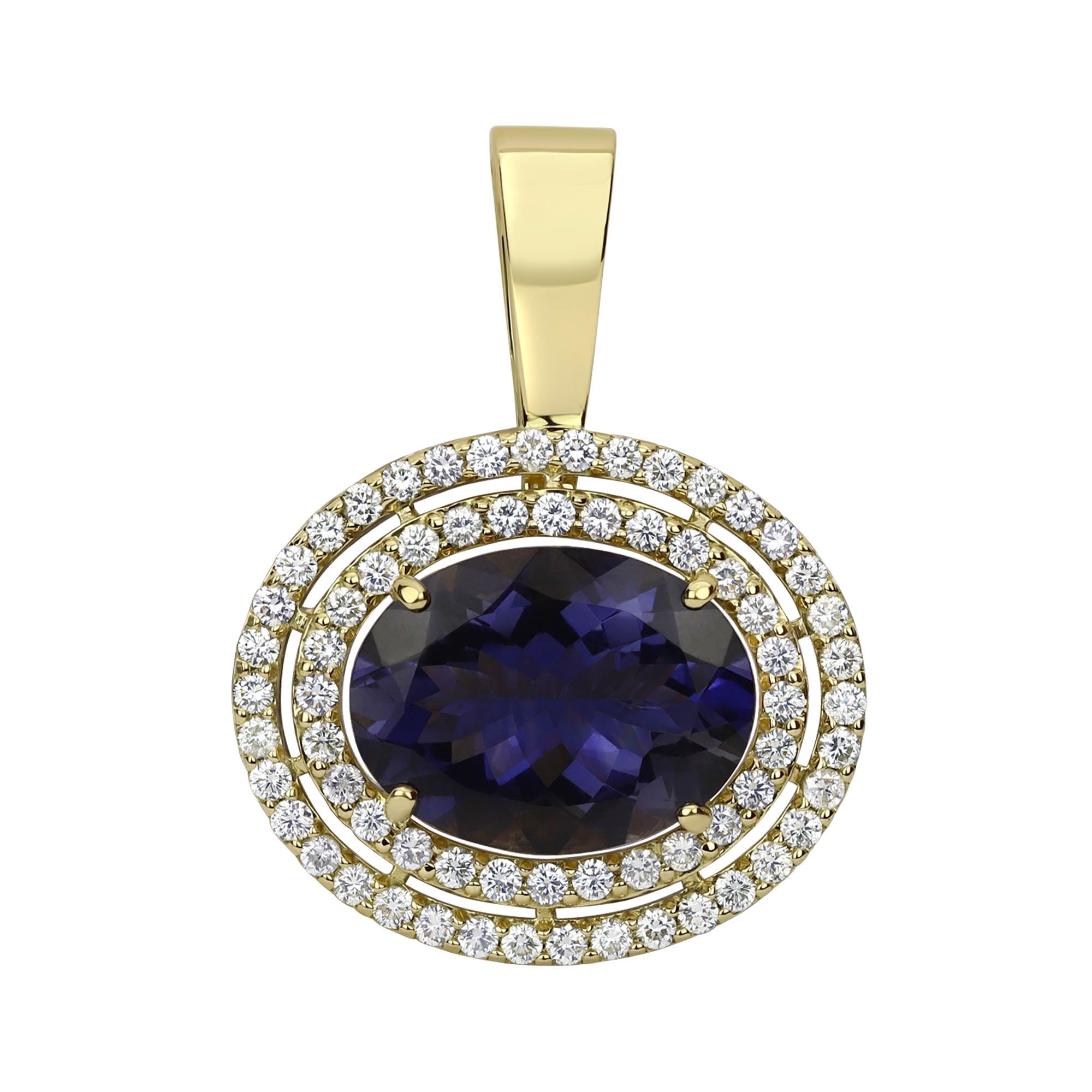Pendant - Iolite And Diamond (2284F) | Singhvi Jewels