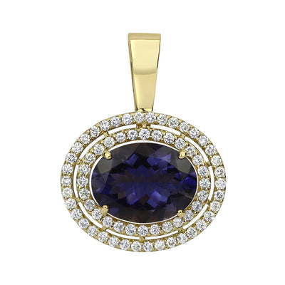 Pendant - Iolite And Diamond (2284F)