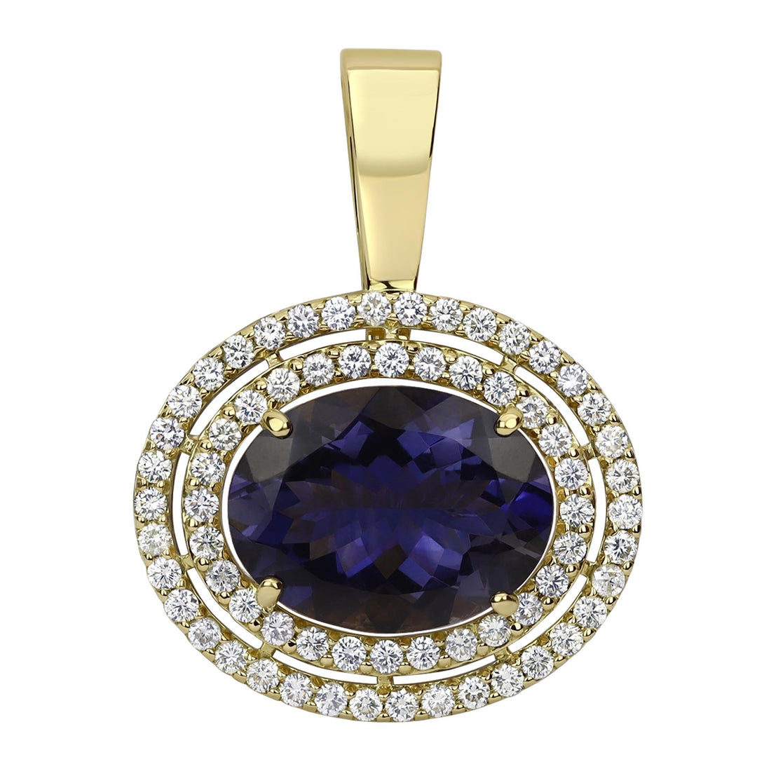 Pendant - Iolite and Diamond | Singhvi Jewels
