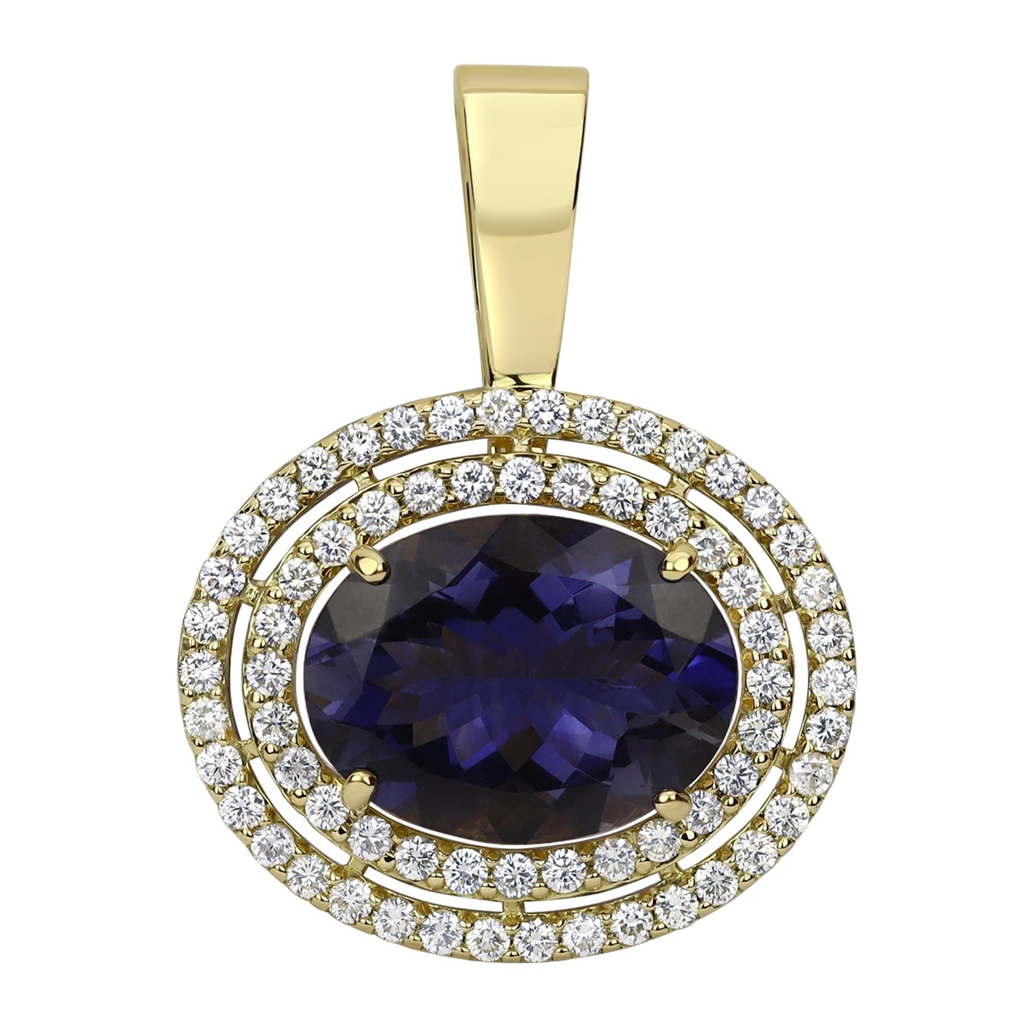 Pendant - Iolite and Diamond | Singhvi Jewels