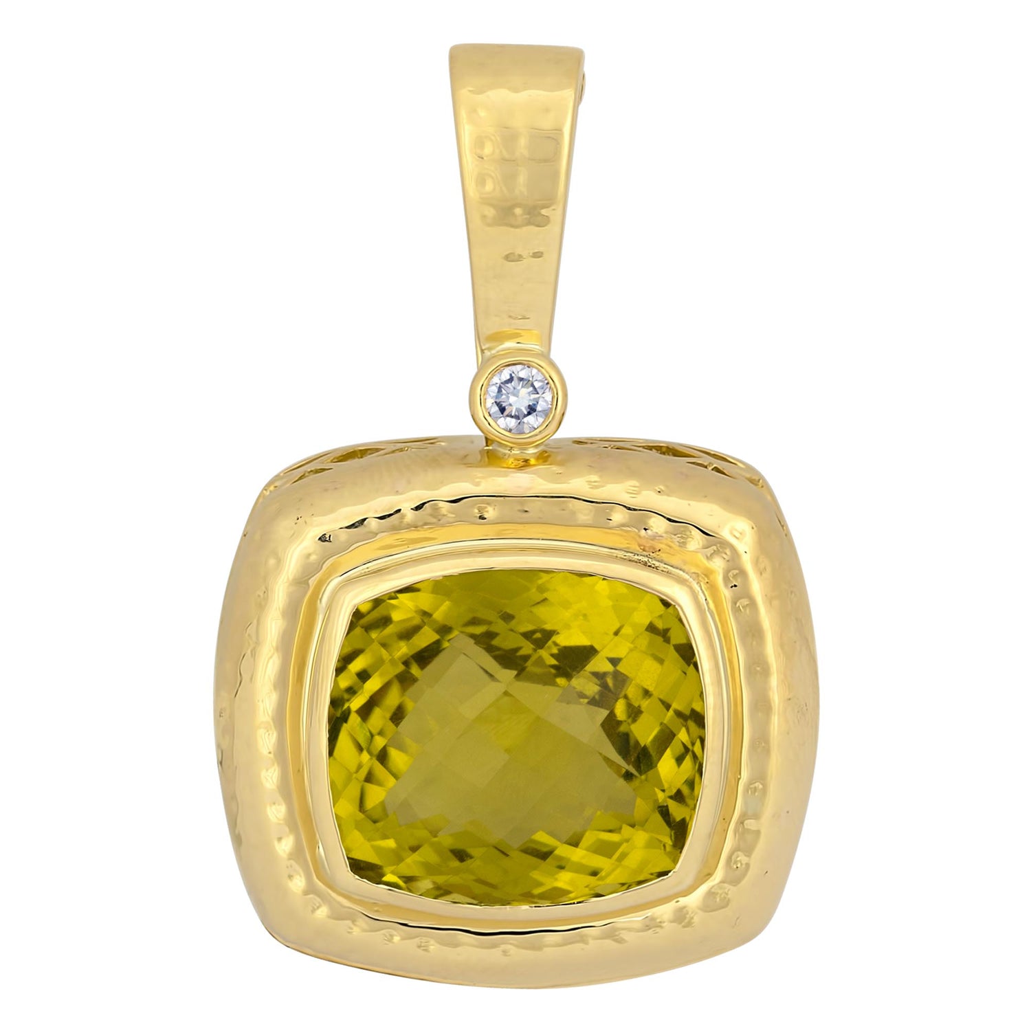 Pendant - Lemon Quartz and Diamond | Singhvi Jewels