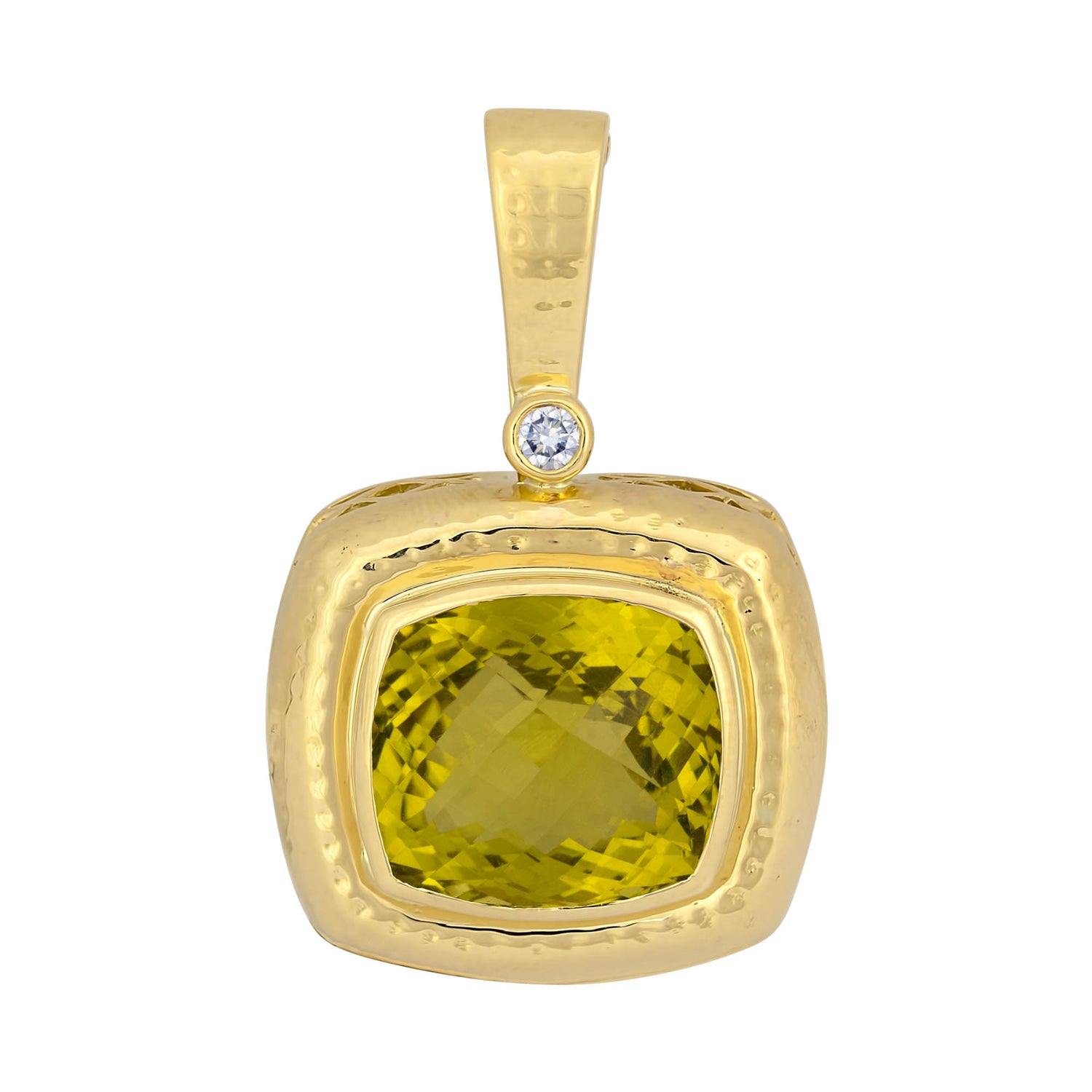 Pendant - Lemon Quartz And Diamond (2284I) | Singhvi Jewels