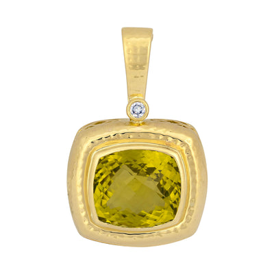 Pendant - Lemon Quartz And Diamond (2284I)
