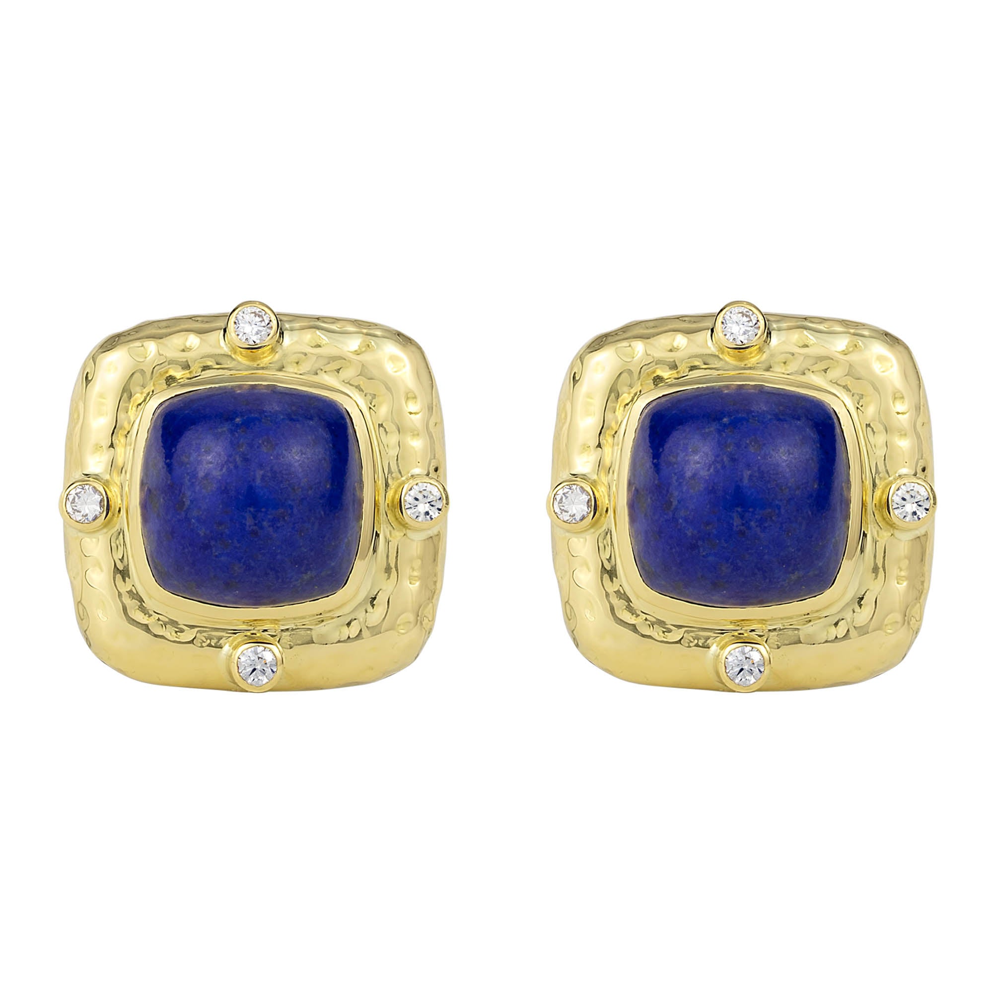 Earrings - Lapis Lazuli And Diamond (2287B) | Singhvi Jewels