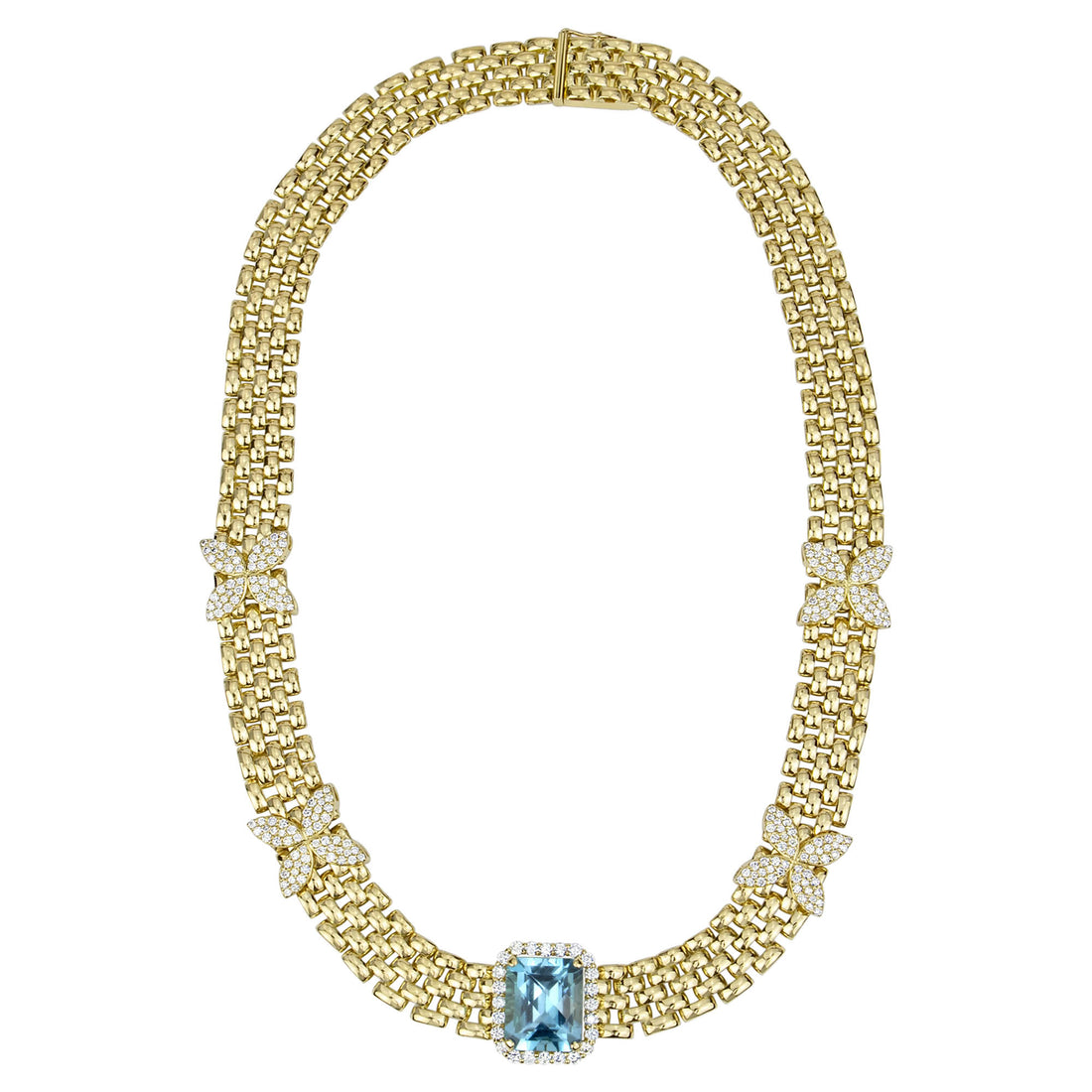 Necklace - Blue Topaz and Diamond | Singhvi Jewels