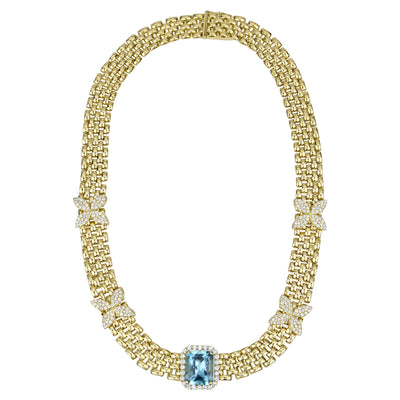 Necklace - Blue Topaz And Diamond (2290D)