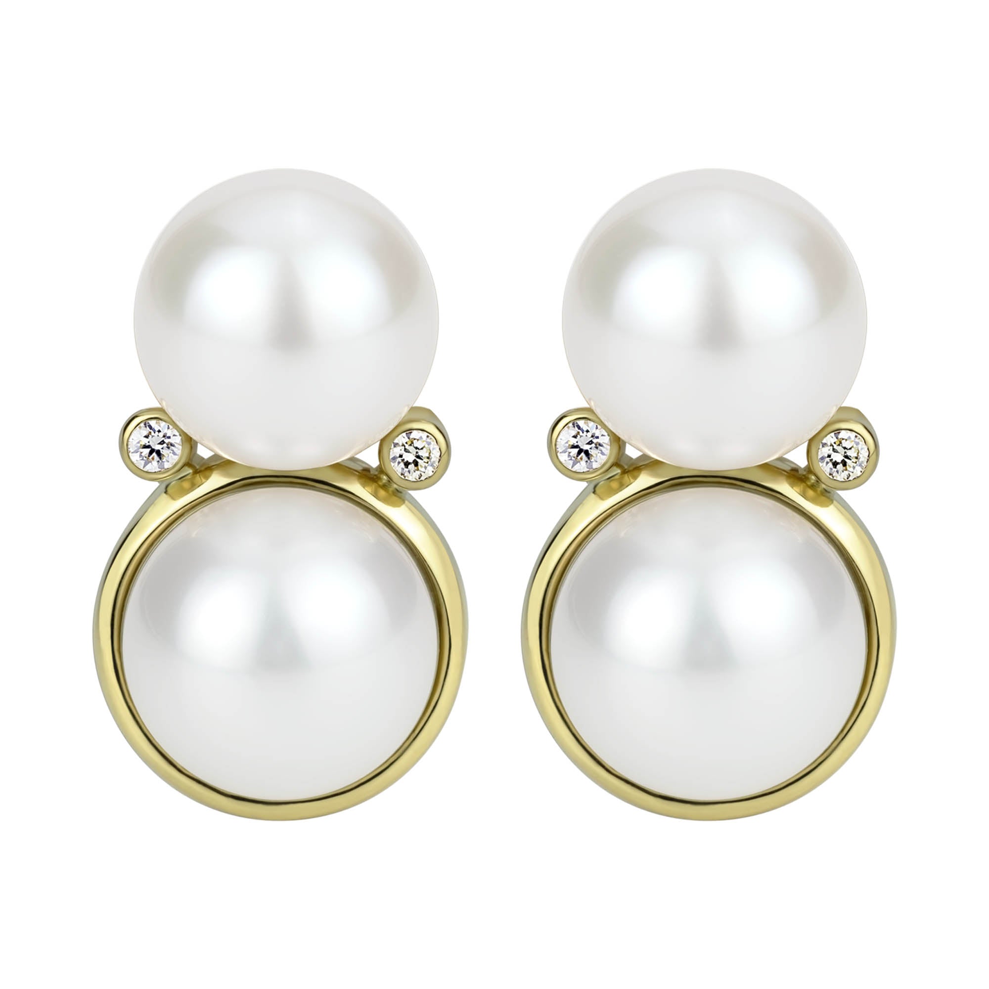 Earrings - South Sea Pearl And Diamond (2302E) | Singhvi Jewels
