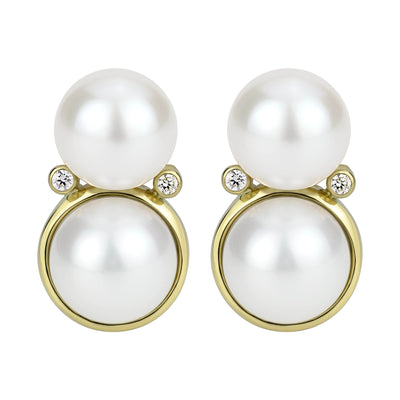 Earrings - South Sea Pearl And Diamond (2302E)