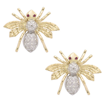 Earrings - Ruby And Diamond