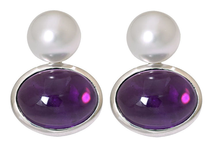 Repair - Earrings - Amethyst and South Sea Pearl (231BS)