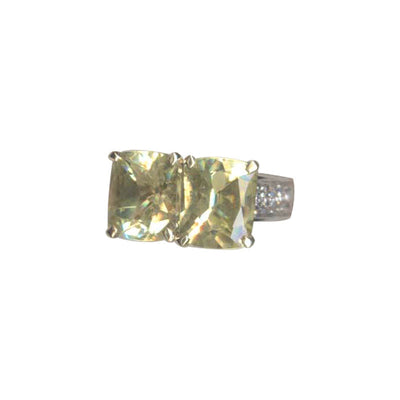 Ring- Lemon Quartz and Diamond
