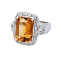 Ring- Citrine and Diamond