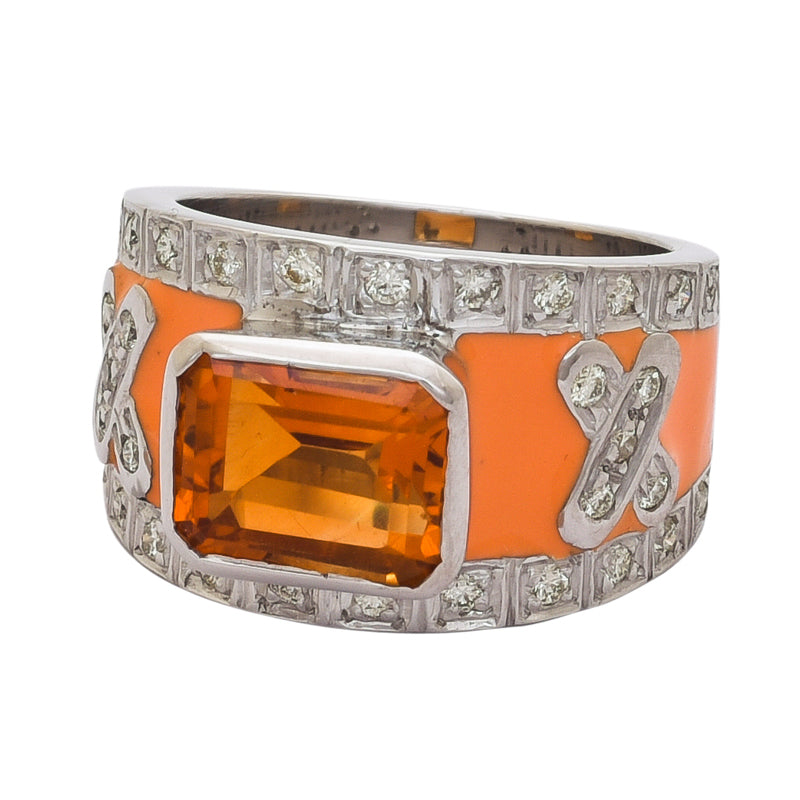 Ring - Citrine and Diamond (Enamel) | Singhvi Jewels