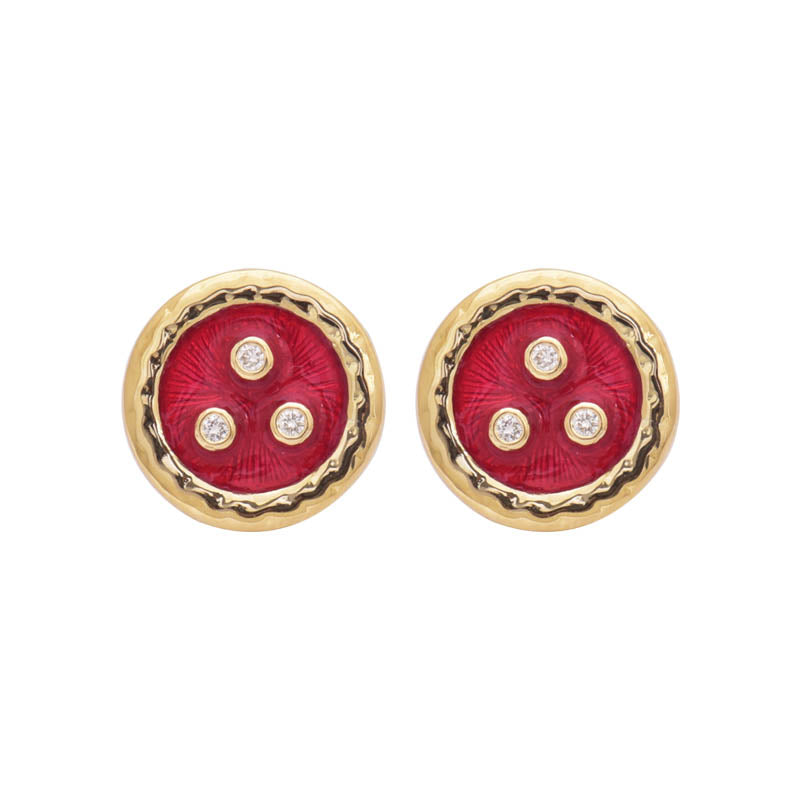 EARRINGS- DIAMOND (ENAMEL) IN SILVER AND GOLD | Singhvi Jewels