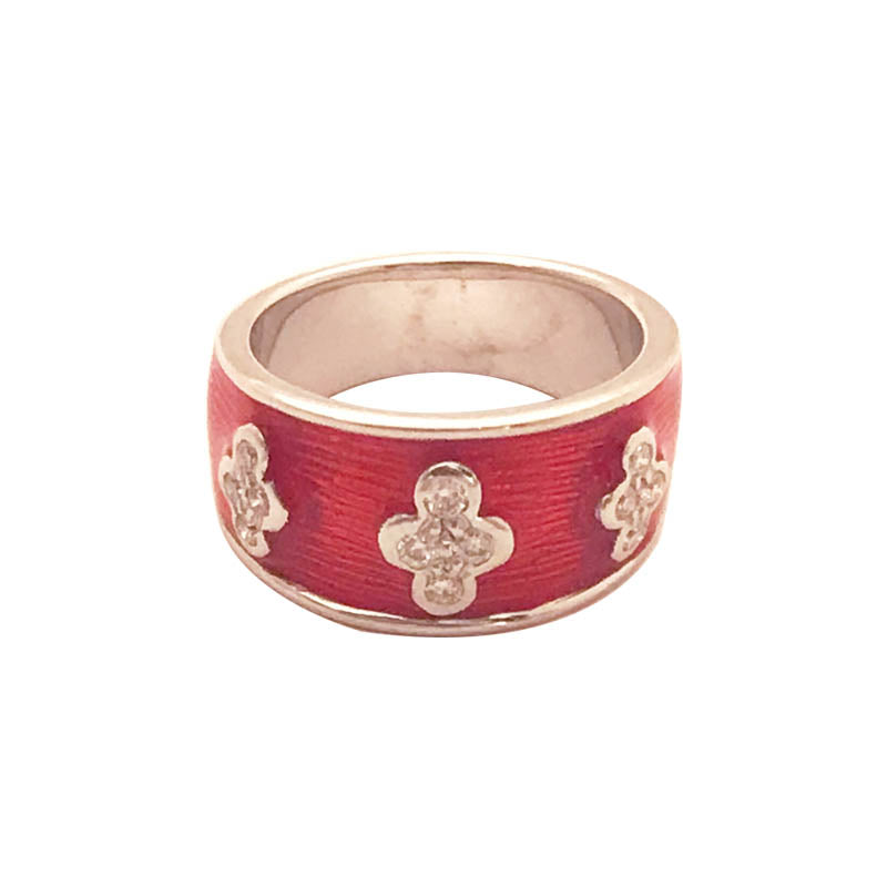 RING - DIAMOND (ENAMEL) IN STERLING SILVER