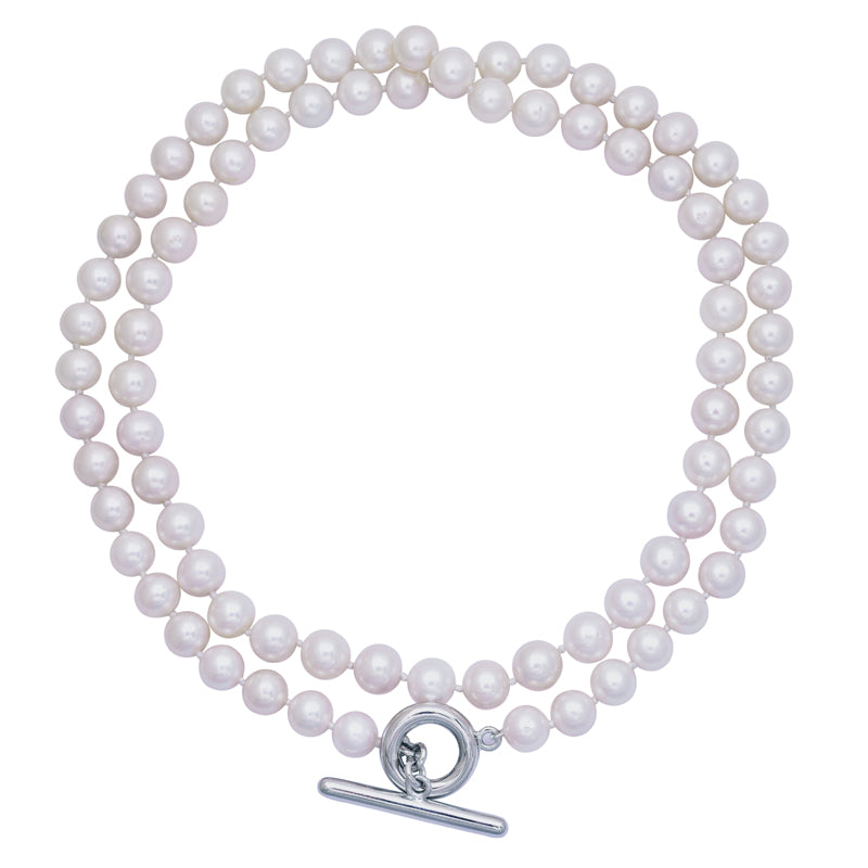 Neckbeads- Fresh Water Pearl with Silver Toggle