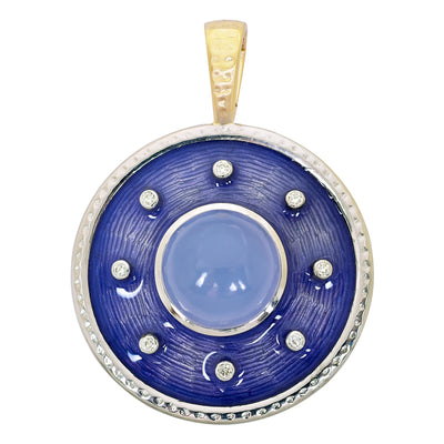 Pendant - Chalcedony And Diamond (Enamel)