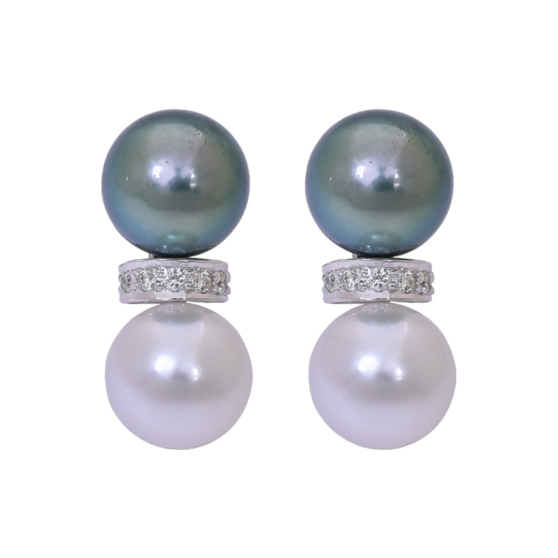 Earrings- South Sea Pearl and Diamond