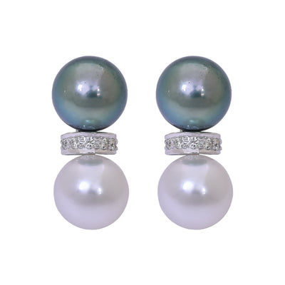 Earrings - South Sea Pearl And Diamond