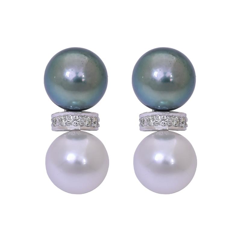 Earrings- South Sea Pearl and Diamond  (262ES)