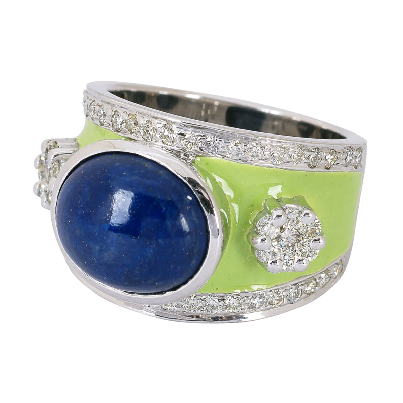 Ring - Lapis Lazuli and Diamond (Enamel) | Singhvi Jewels