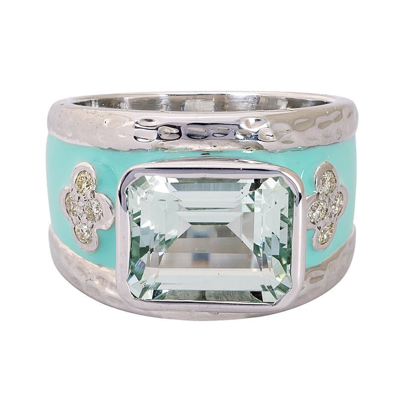 Ring - Beryl and Diamond (Enamel) | Singhvi Jewels