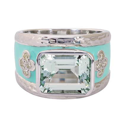 Ring - Beryl and Diamond (Enamel) | Singhvi Jewels