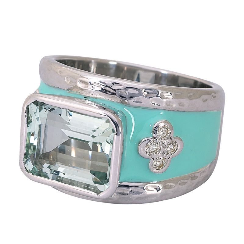 Ring - Beryl and Diamond (Enamel) | Singhvi Jewels