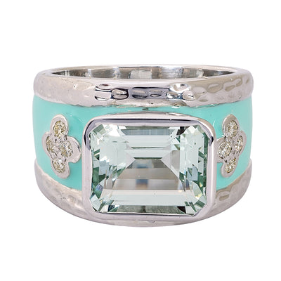 Ring - Beryl And Diamond (Enamel)