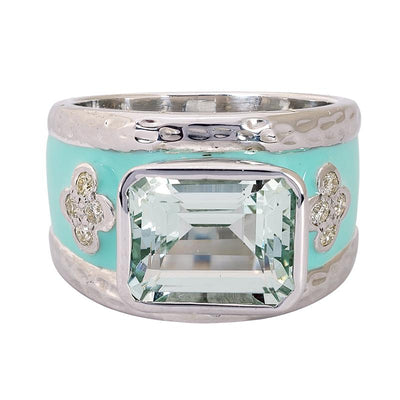 Ring- Beryl and Diamond (Enamel)  (265HS)