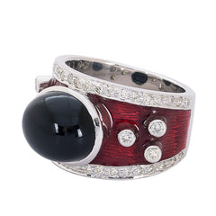 Ring- Black Onyx and Diamond (Enamel)
