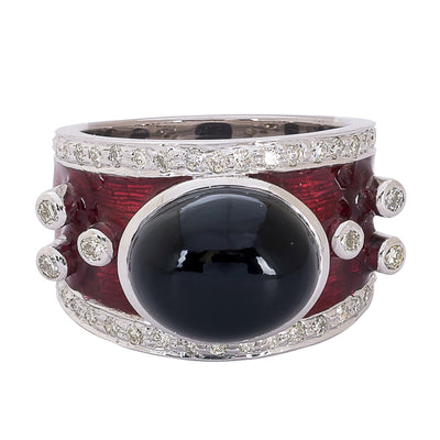 Ring - Black Onyx And Diamond (Enamel)