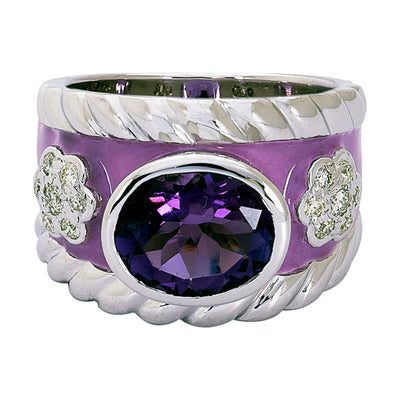 Ring - Amethyst And Diamond (Enamel)