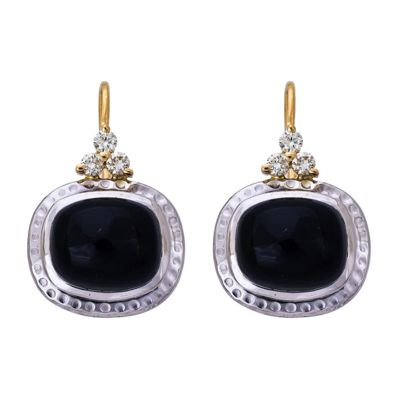 Earrings- Onyx and Diamond (27HM) | Singhvi Jewels