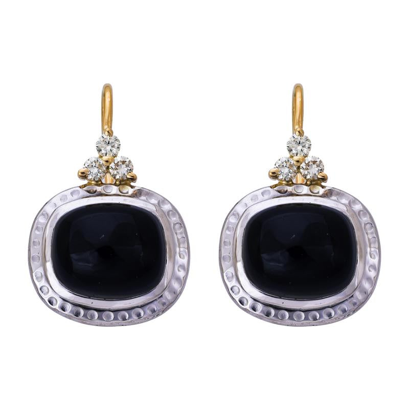 Earrings- Onyx and Diamond