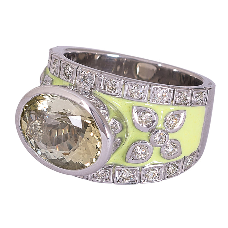 Ring - Beryl and Diamond (Enamel) | Singhvi Jewels