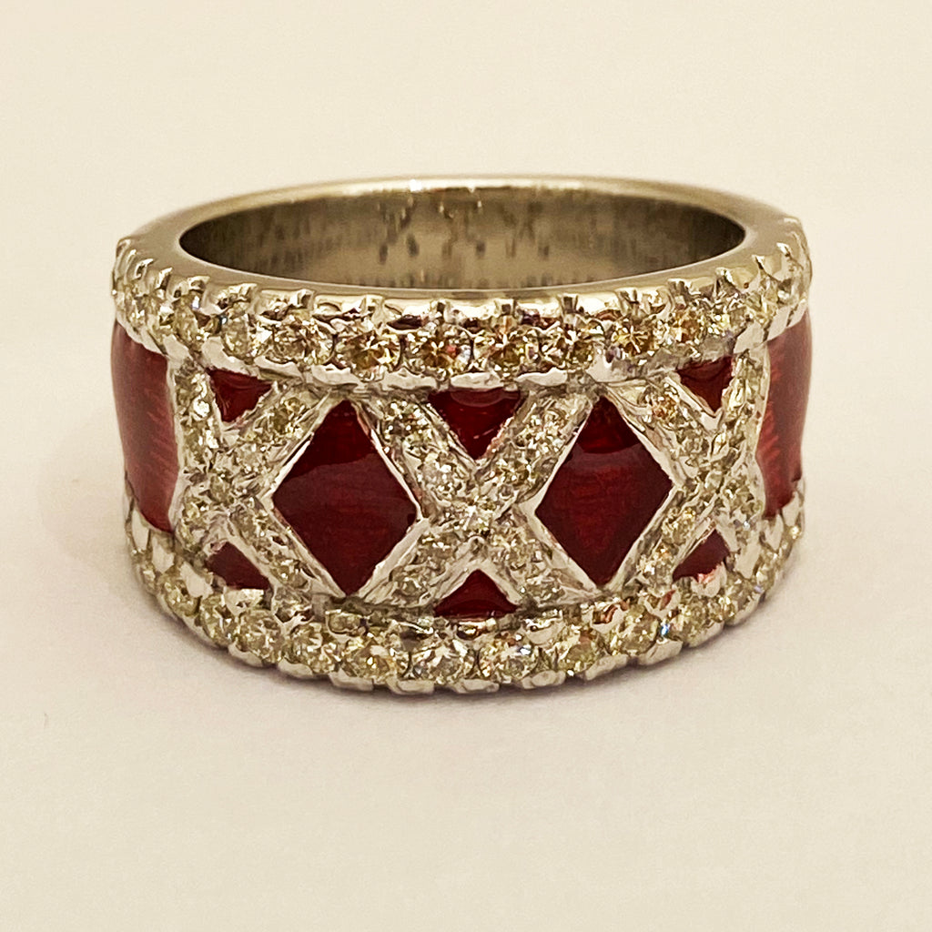 Ring - Diamond (Enamel) in Silver