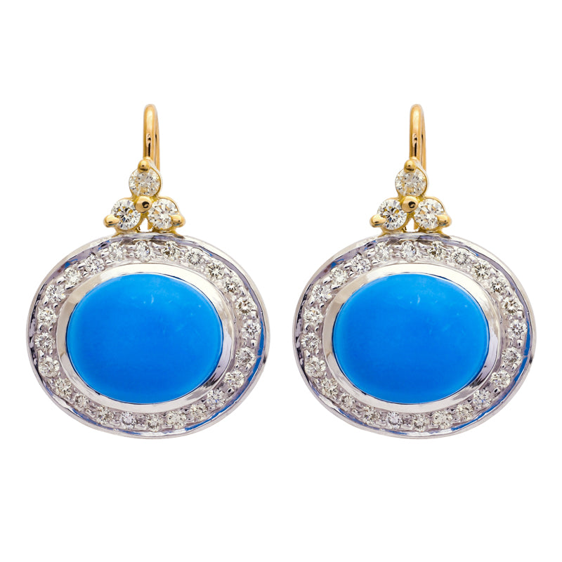 Earrings- Turquoise and Diamond