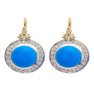 Earrings - Turquoise and Diamond