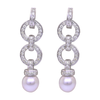 Earrings - South Sea Pearl And Diamond