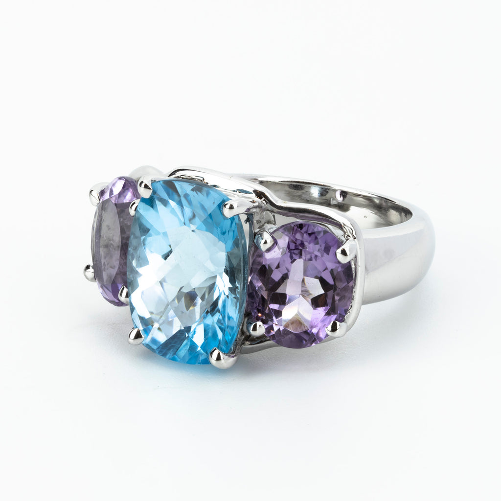 Ring - Blue Topaz And Amethyst
