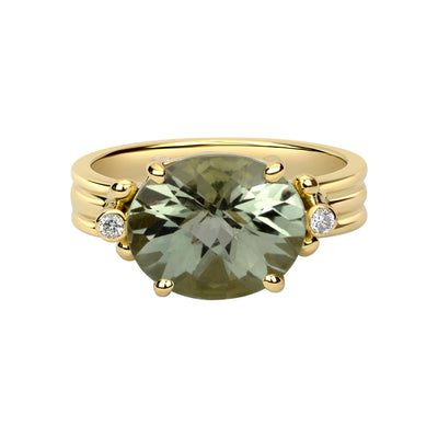 Ring - Green Quartz And Diamond